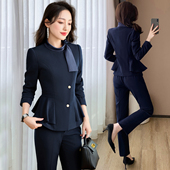 工装 女春夏2026新款 珠宝店美容院工作服高端职业外套 套装 藏青西装