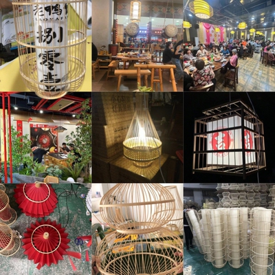 民宿日式餐饮竹编灯各种订做款式