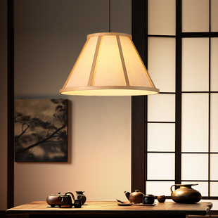 中式竹编餐厅饭店竹艺火锅店餐桌包间包房包厢吊灯带射灯日式灯具