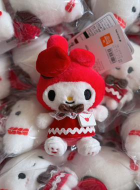 日本正版三丽鸥Sanrio浪漫信封爱情邮差kitty美乐蒂毛绒挂件