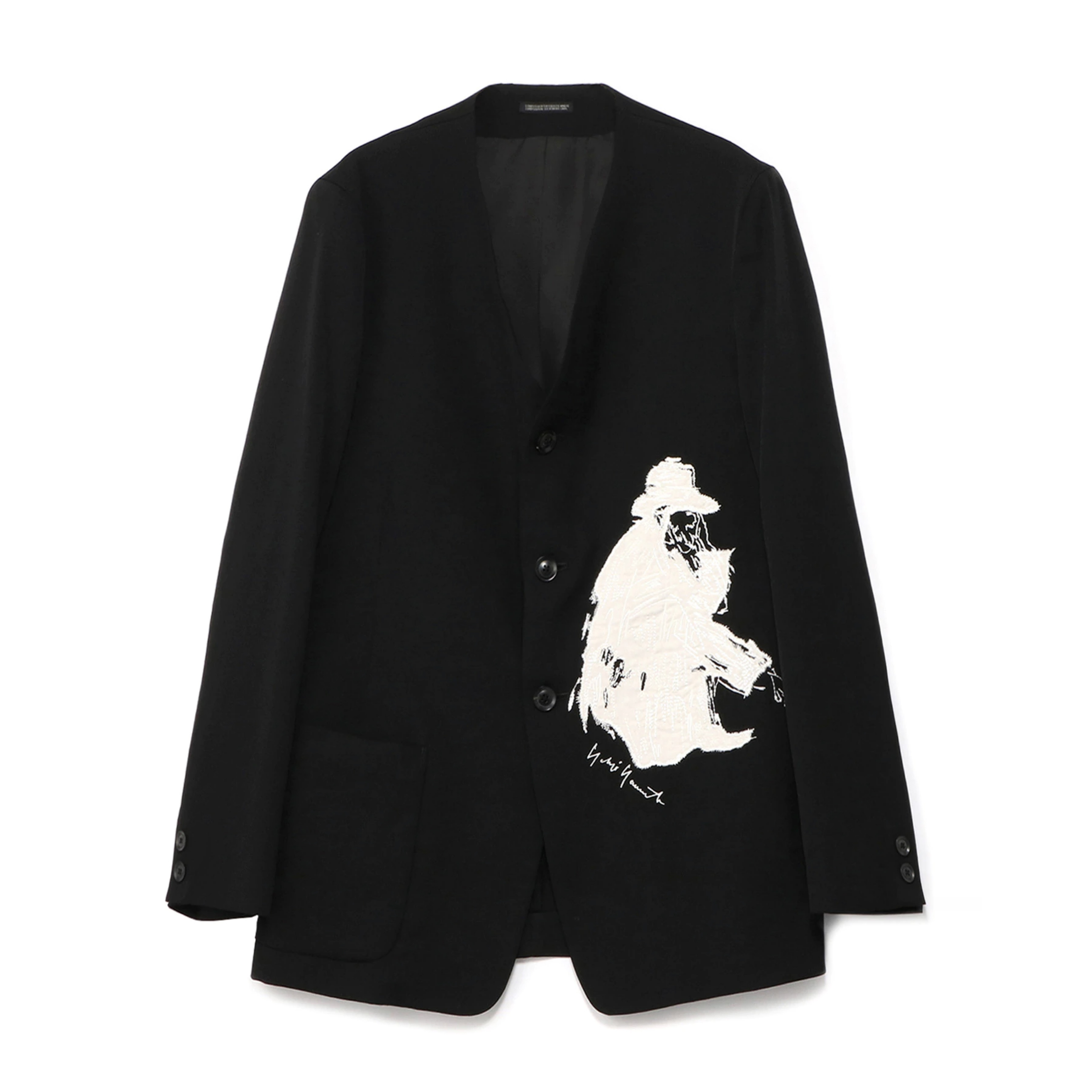 乙丿乙乀03yohji yamamoto山本耀司限定刺绣无领夹克老头抽烟西服