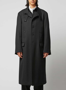YAMAMOTO ® 日系暗黑系男装单排扣羊毛风衣大衣百搭西领外套男