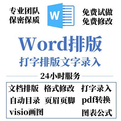 word排版修改人工代做格式调整文档定制工作文件整理文档文字