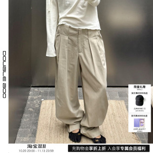 欧阳娜娜同款【现货】LOWCLASSIC26秋冬新款双褶宽腿裤 DOUBLEBOO