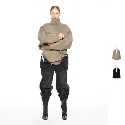 【现货】PUSHBUTTON 25FW 宽松单排扣夹克羊毛西装外套 DOUBLEBOO