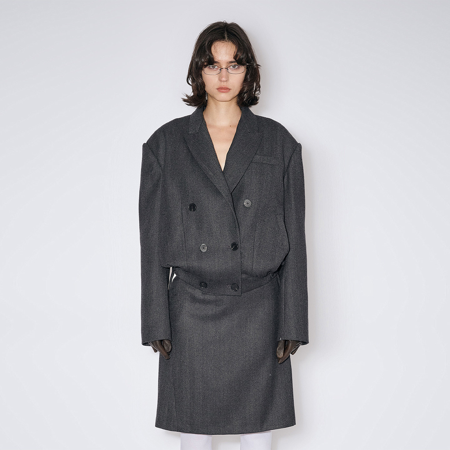 【现货】CPLUS SERIES 25AW 下摆收腰双排扣西装外套 DOUBLEBOO