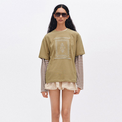 【现货】ICE DUST 26SS 春夏新款流苏边刺绣T恤 DOUBLEBOO