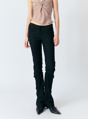 【现货】LUCENCY 25SS 脚口捏褶微喇西裤长裤女 DOUBLEBOO 买手店