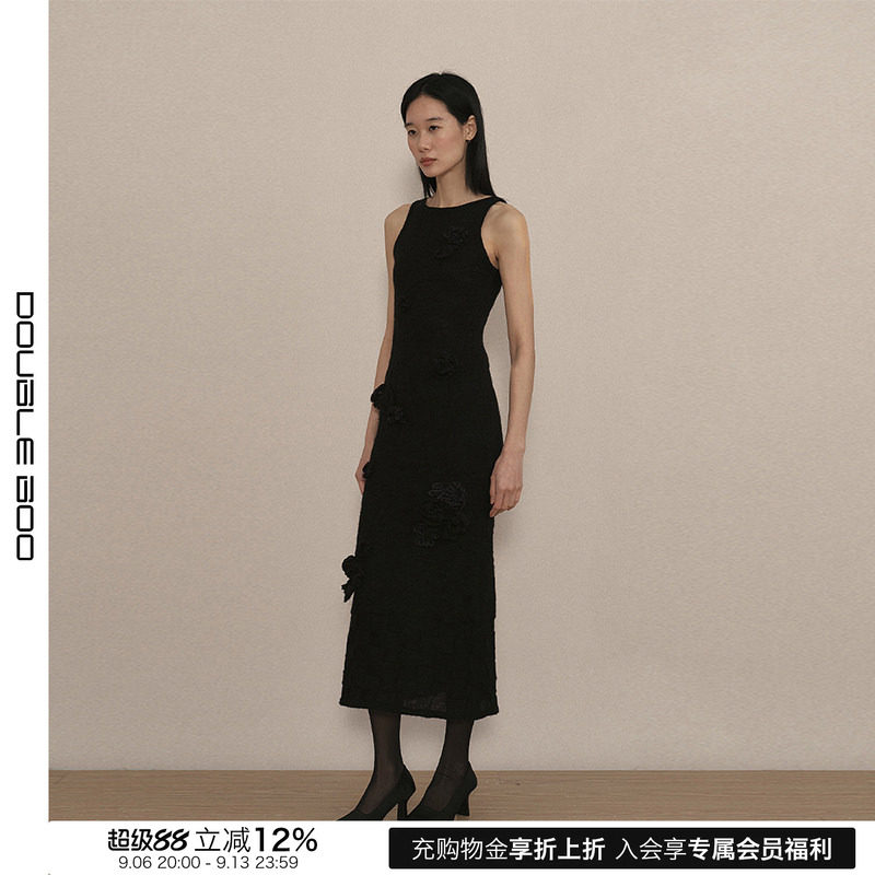 【现货】Piacevole e 25AW 黑色针织吊带连衣裙 DOUBLEBOO图片