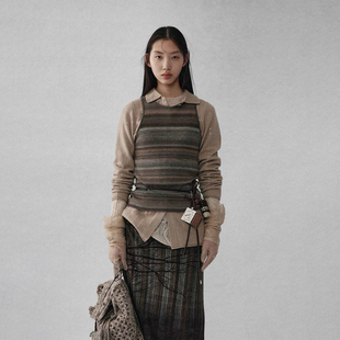 条纹羊毛背心 25AW SWAYING DOUBLEBOO 现货