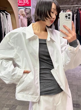 【现货】AMOMENTO 25PS 短款拉链翻领夹克外套 DOUBLEBOO 买手店