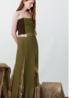 【现货】UNCHATGRIS 26SS 春夏新款拼接针织抹胸 DOUBLEBOO