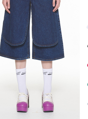 【现货5折】PUSHBUTTON 新款LOGO刺绣袜子中筒袜DOUBLE BOO买手店