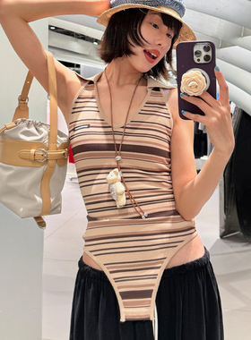 【现货】ANDREADAMO 25SS 春夏新款多色条纹修身连体衣 DOUBLEBOO