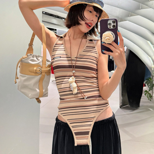 25SS ANDREADAMO 春夏新款 多色条纹修身 DOUBLEBOO 连体衣 现货