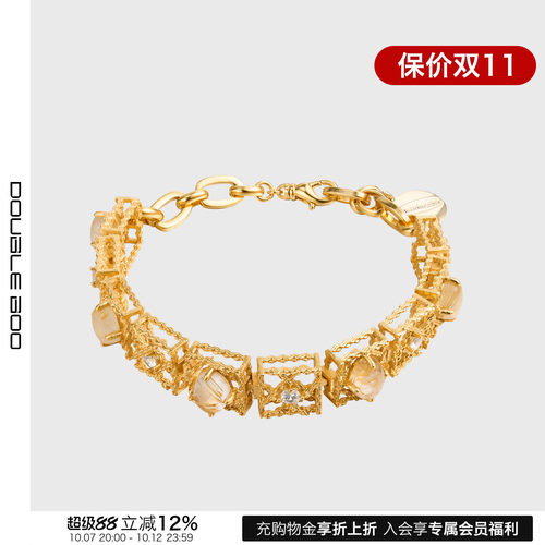 【现货】LOST IN ECHO 新款蕾丝网格水晶手链 DOUBLEBOO