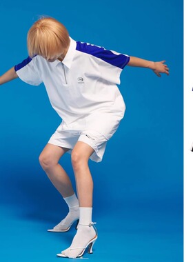 【现货】PUSHBUTTON 25PS zero系列拼接色半拉链Polo衫 DOUBLEBOO