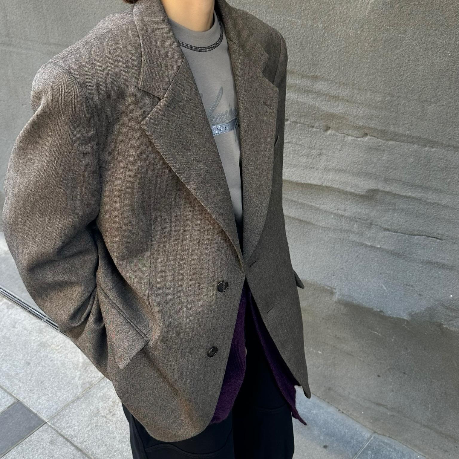 HEDMAYNER错领单排扣西服外套