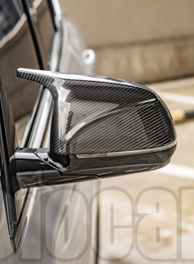 适用宝马G05 X5 G05LCI X5专用 干碳纤维材质 替换式牛角后视镜壳