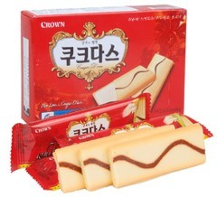 韩国蛋卷 可拉奥奶油蛋卷 奶油巧克力夹心饼干 144克2盒包邮