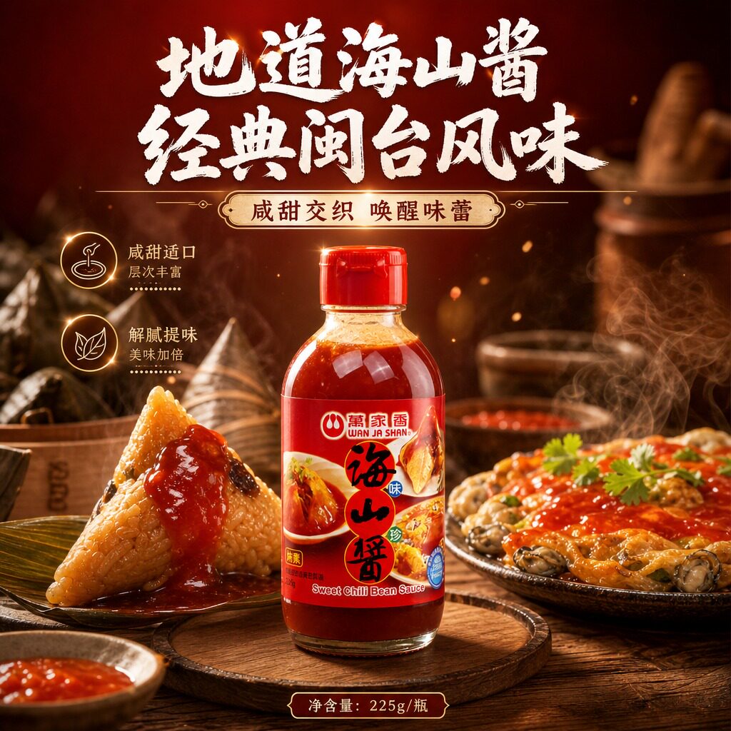 正宗台湾进口万家香海山酱台式蚵仔煎肉粽小吃蘸酱古早味调味酱