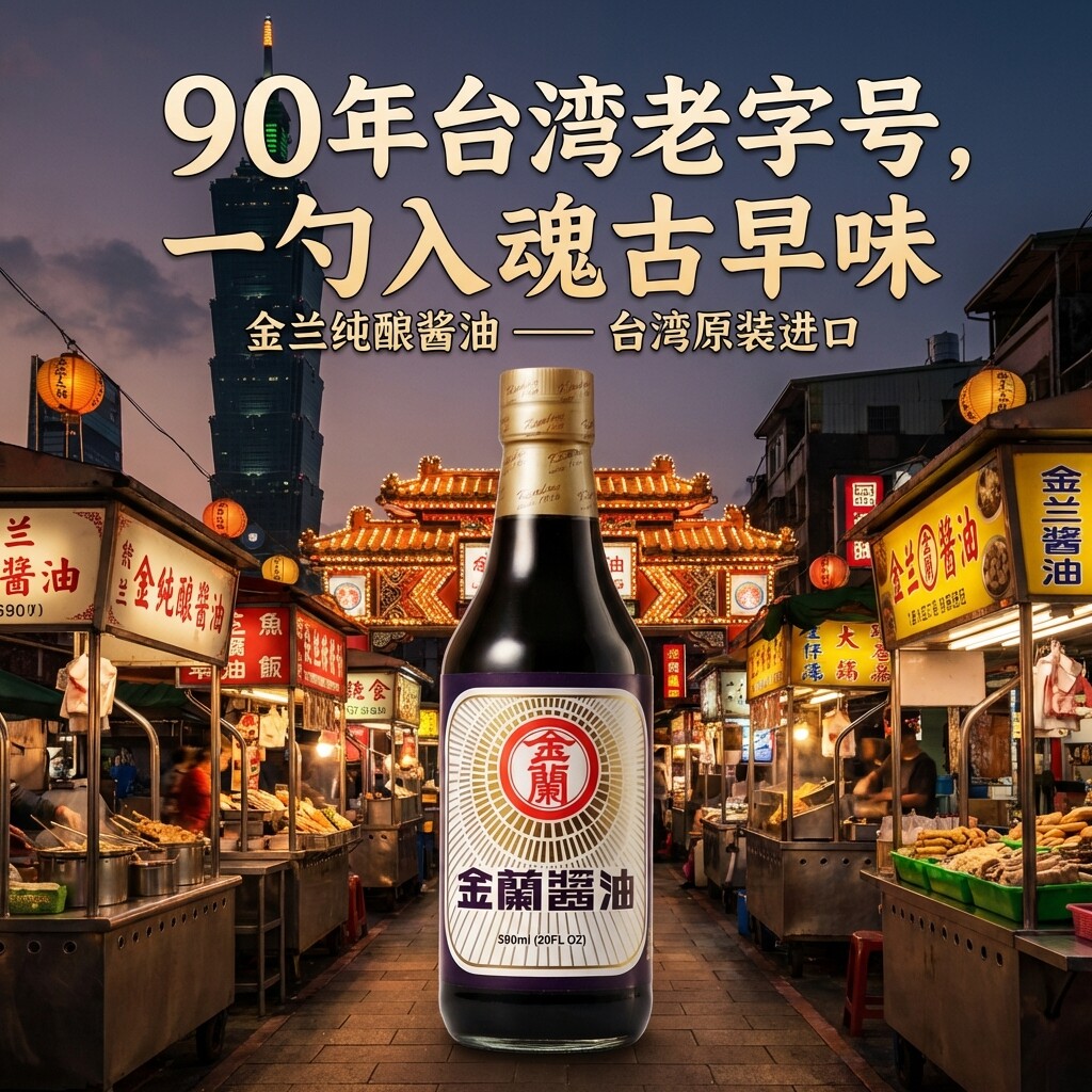 台湾原装进口金兰酱油金兰纯酿造酱油590ml玻璃瓶装无添加防腐剂
