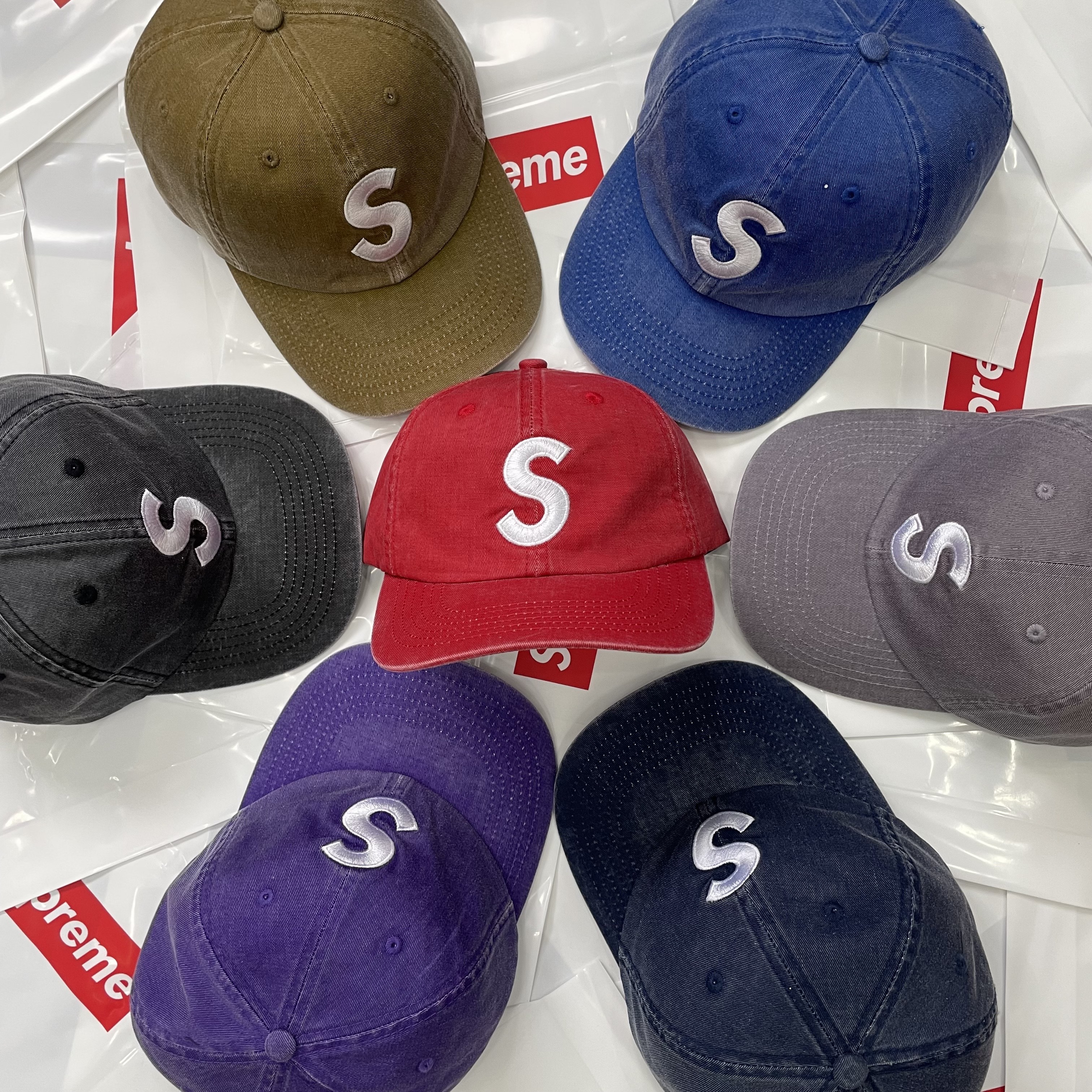 pigment print s logo 6-panel cap纯棉丹宁软顶棒球帽鸭舌帽子-封面