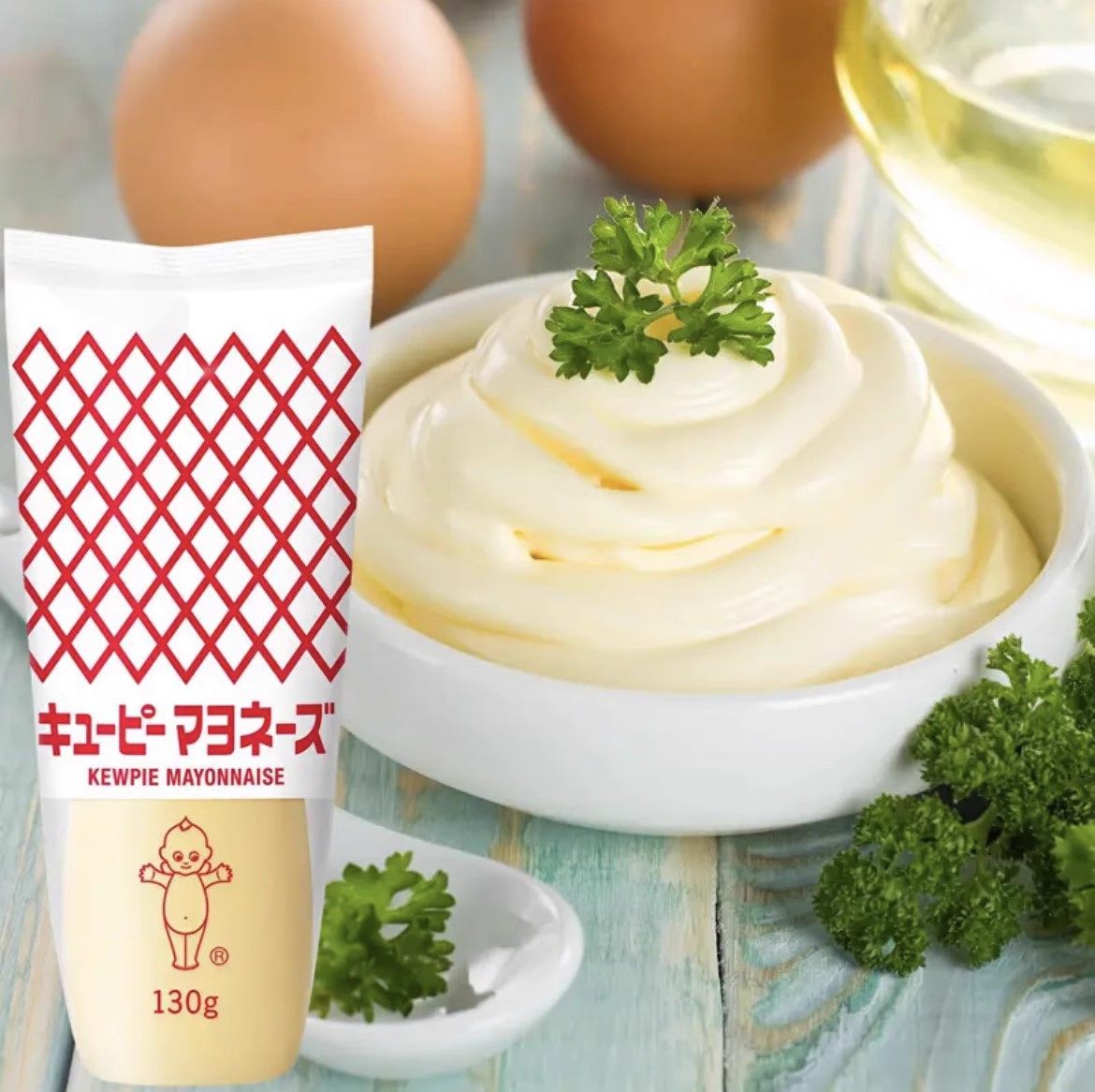 日本进口丘比沙拉酱蛋黄酱130g*2蔬菜水果寿司专用挤压瓶装