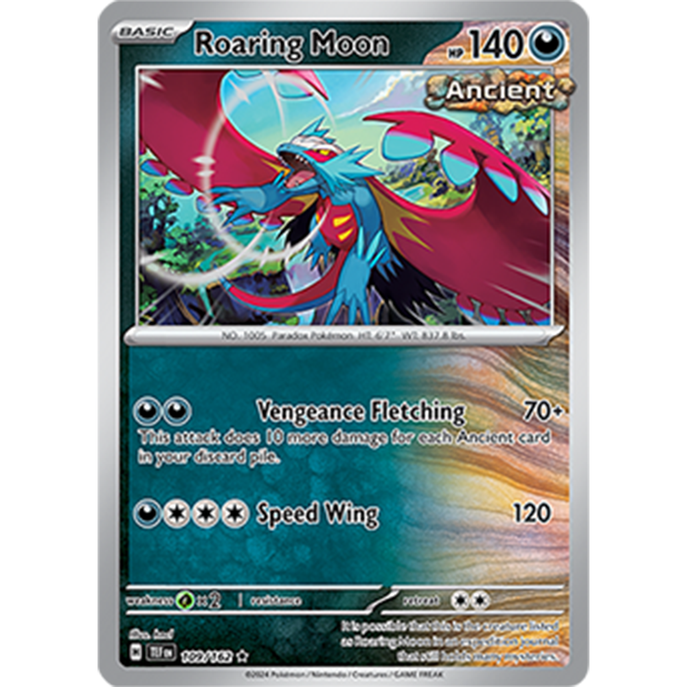 美版英文PTCG宝可梦卡牌朱紫时间之力TEF 109 轰鸣月Roaring Moon