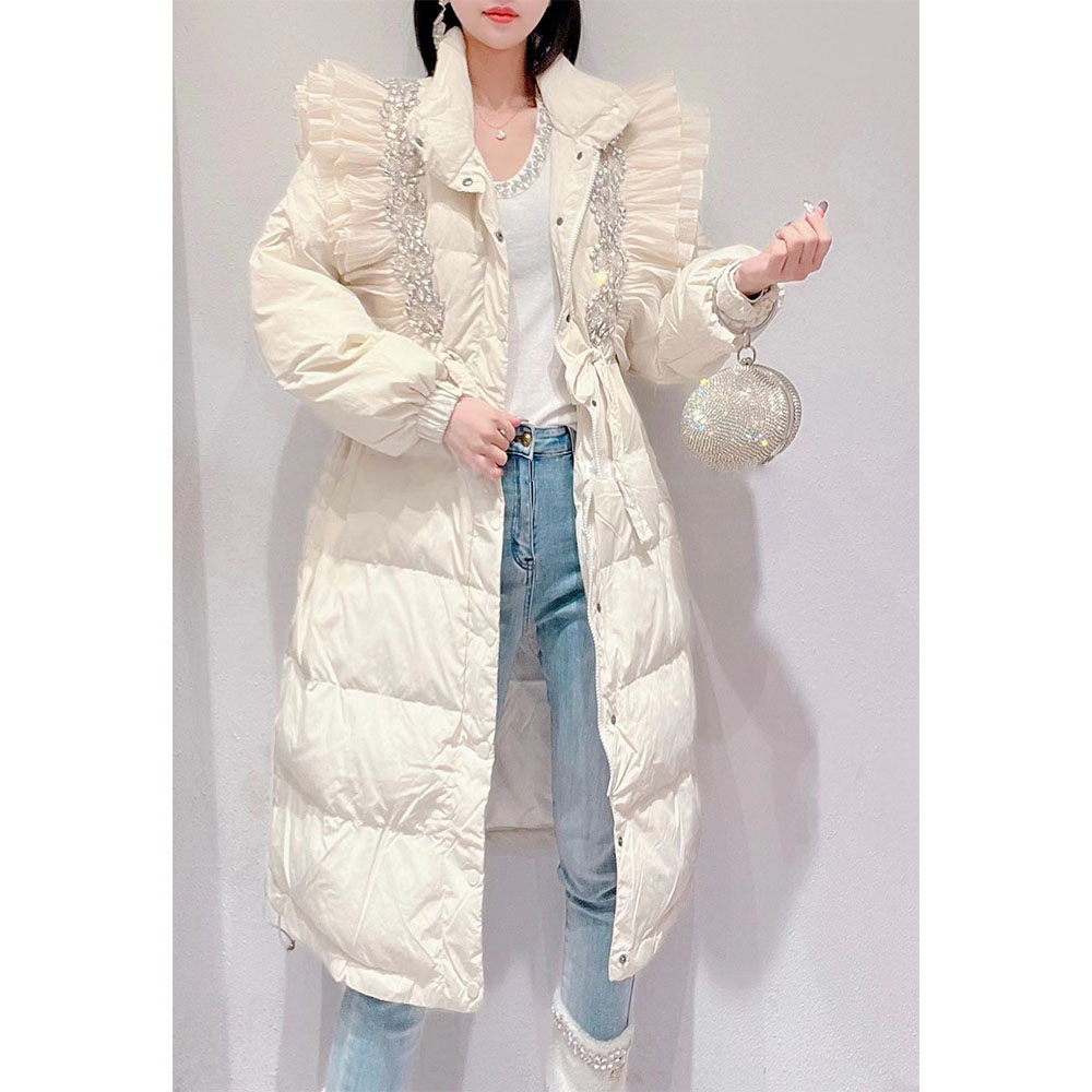 潮甜美白鸭绒常规水钻羽绒服保暖