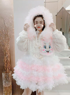 重工连帽加绒加厚仙仙保暖棉服潮