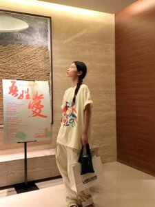 T0920-P25 韩系彩色字母涂鸦印花短袖T恤图片