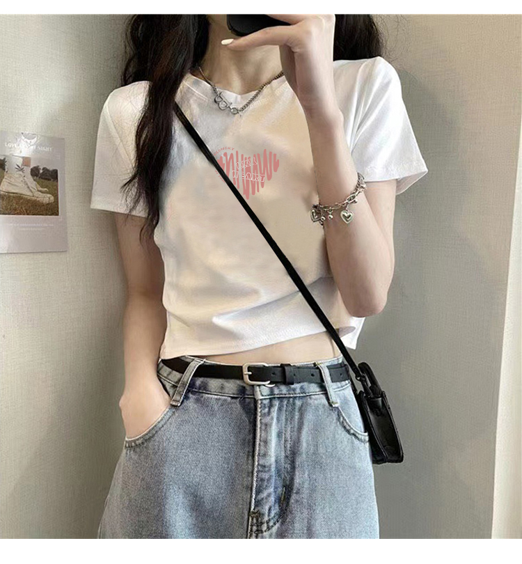 T00996-P35S-XL码短款修身短袖T恤女夏装上衣，女装T恤，星座617A-2