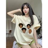 T0953-P25男女款精梳纯棉美式复古人像短袖T恤印花款，女装T恤，星座617A-2