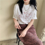 T0988-P25短袖T恤女超火cec夏ins潮宽松学生白色大码百搭上衣，女装T恤，星座617A-2