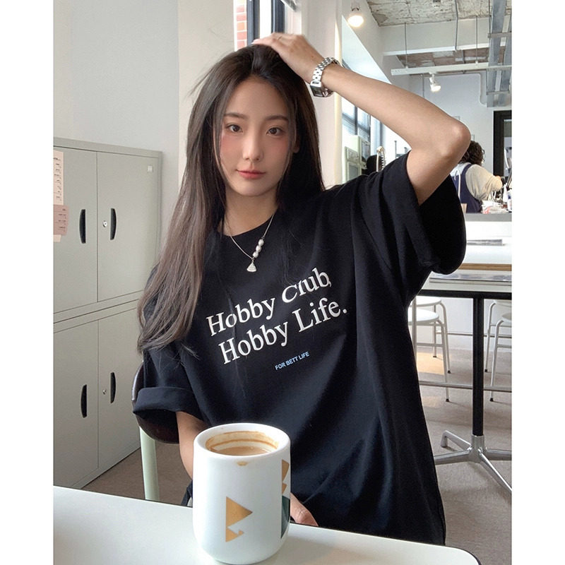 T0271-P25美式小众简约字母设计夏装短袖T恤情侣宽松百搭,女装T恤,星座617A-2