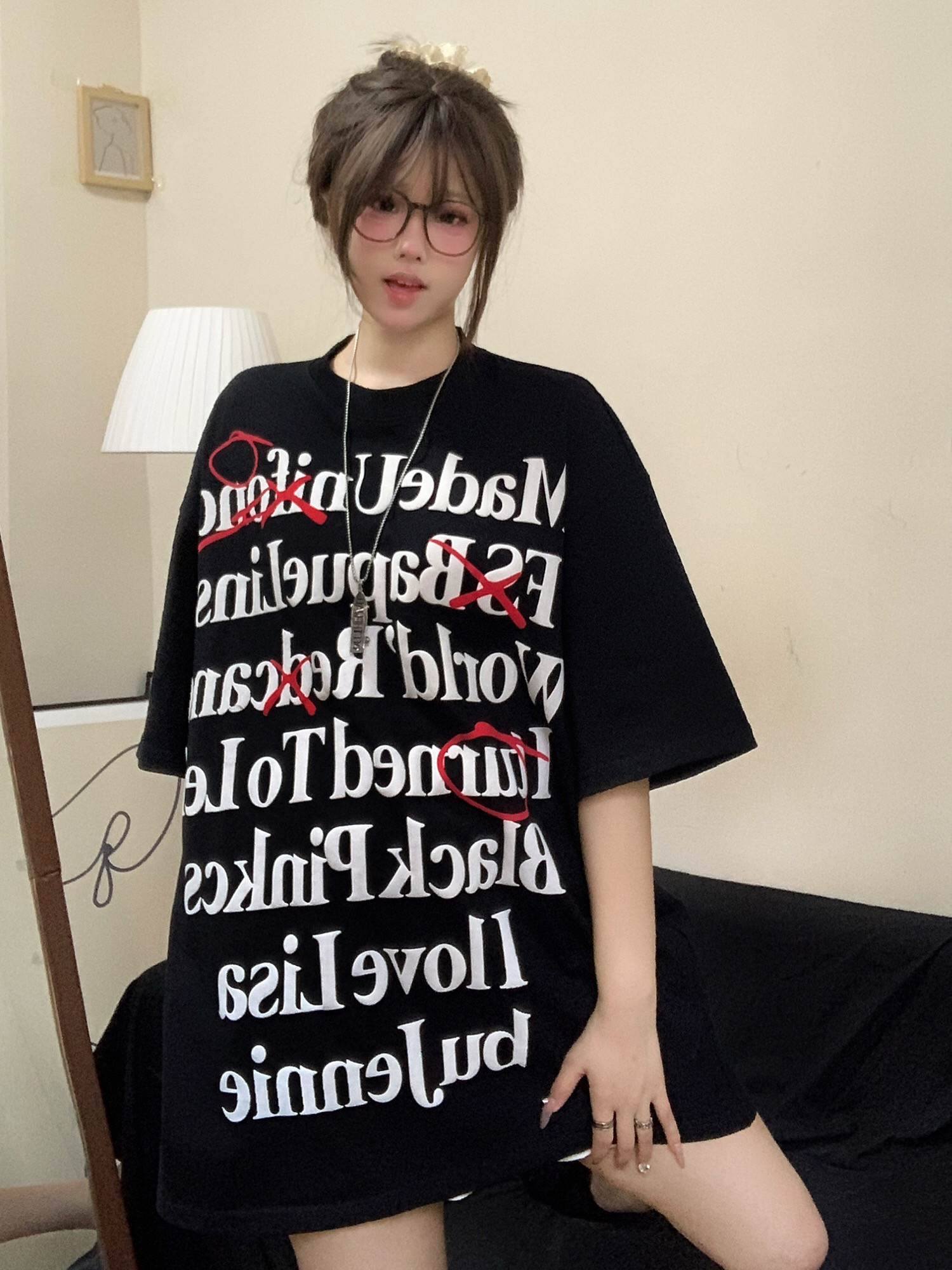 T0175-P25潮小众错误人生字母慵懒宽松百搭纯棉短袖上衣,男装T恤,星座617A-2