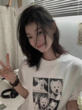 T0929-P25韩系简约风新款卡通狗狗设计感小众印花显瘦宽松短袖T，男装T恤，星座617A-2