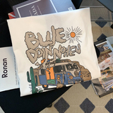 T0303-P25美式复古印花图案印花纯棉T夏装短袖T恤情侣款，女装T恤，星座617A-2