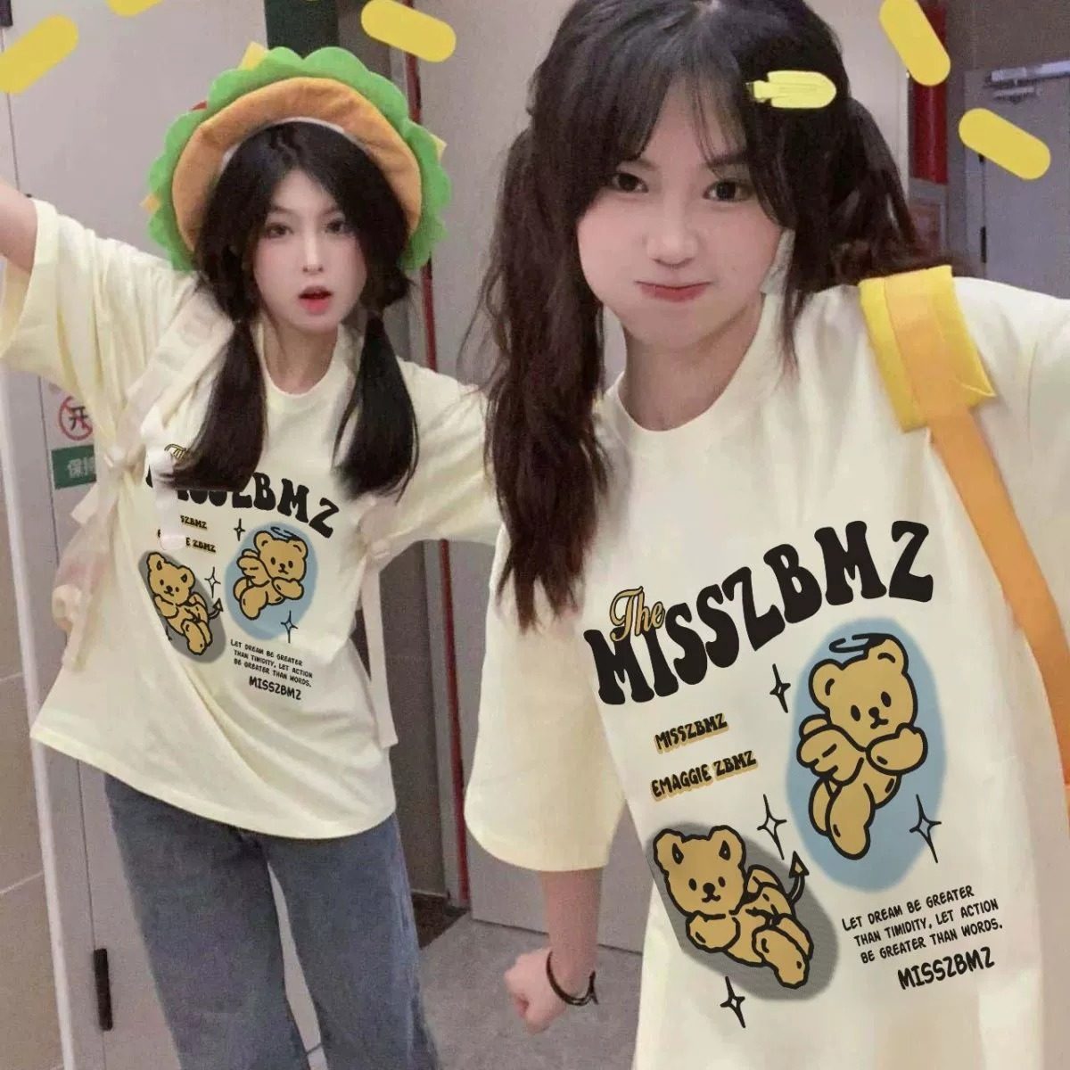 T0155-P25潮牌男女百搭夏季上衣 纯棉短袖T恤宽松百搭美式图片