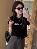 T00931-P35字母印花短款T恤女春夏新款半袖修身显瘦内搭气质上衣，女装T恤，星座617A-2