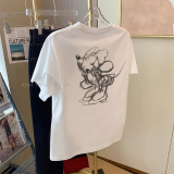 T0235-P25S-XXXL夏装短袖T恤女简约手绘卡通印花全棉T，女装T恤，星座617A-2