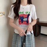 T0083-P35辣妹风短袖T恤女修身趣味卡通黑猫印花T，女装T恤，星座617A-2