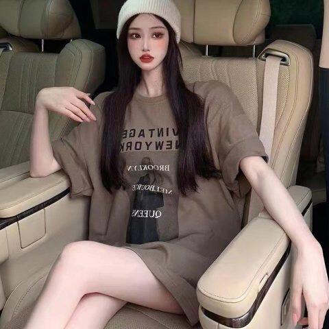 T0371-P30夏季女装休闲款短袖T恤宽松胖mm遮肚子上衣潮,女装T恤,星座617A-2