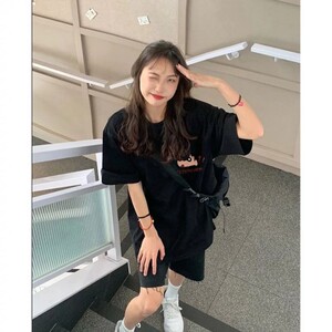 T0291-P25 动漫元素卡通印花短袖t恤女新款纯棉宽松减龄图片