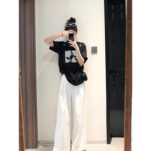 T0133-P25  春夏新款纯棉短袖T恤女 简约印花全棉T图片