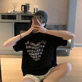 T0329-P25夏装短袖T恤男女同款爱心字母小众设计情侣宽松，女装T恤，星座617A-2