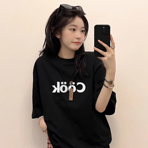 T00923-P35正肩短袖T恤女套头短款修身高腰露脐辣妹上衣