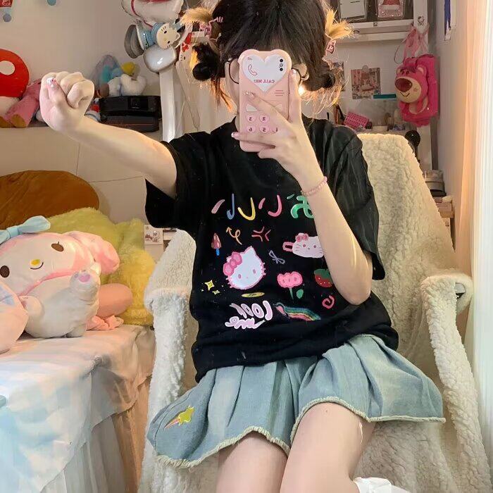 T0939-P25日系趣味卡通字母印花短袖T恤,女装T恤,星座617A-2
