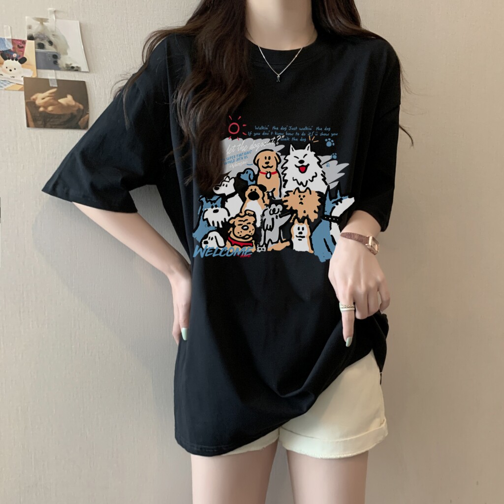 T0369-P30趣味卡通100%棉精梳纯棉印花夏装短袖T恤女宽松韩版,女装T恤,星座617A-2
